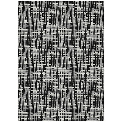 Ayani Black Washable Indoor-Outdoor Rug-Outdoor Rugs-LOOMLAN Rugs-2'6" x 3'10"-LOOMLAN