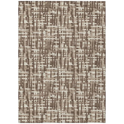 Ayani Brown Washable Indoor-Outdoor Rug-Outdoor Rugs-LOOMLAN Rugs-2'6" x 3'10"-LOOMLAN