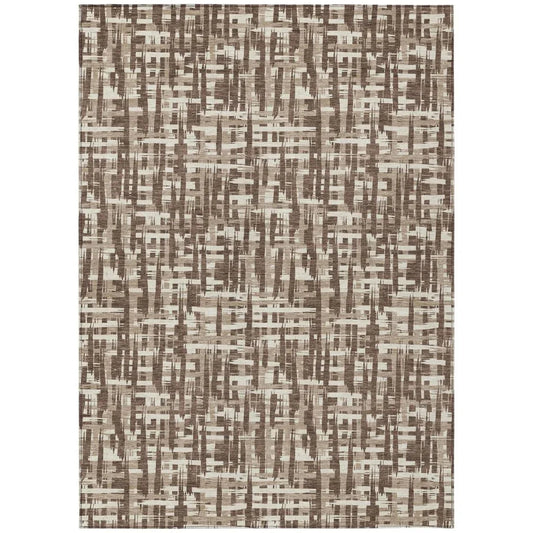Ayani Brown Washable Indoor-Outdoor Rug-Outdoor Rugs-LOOMLAN Rugs-2'6" x 3'10"-LOOMLAN