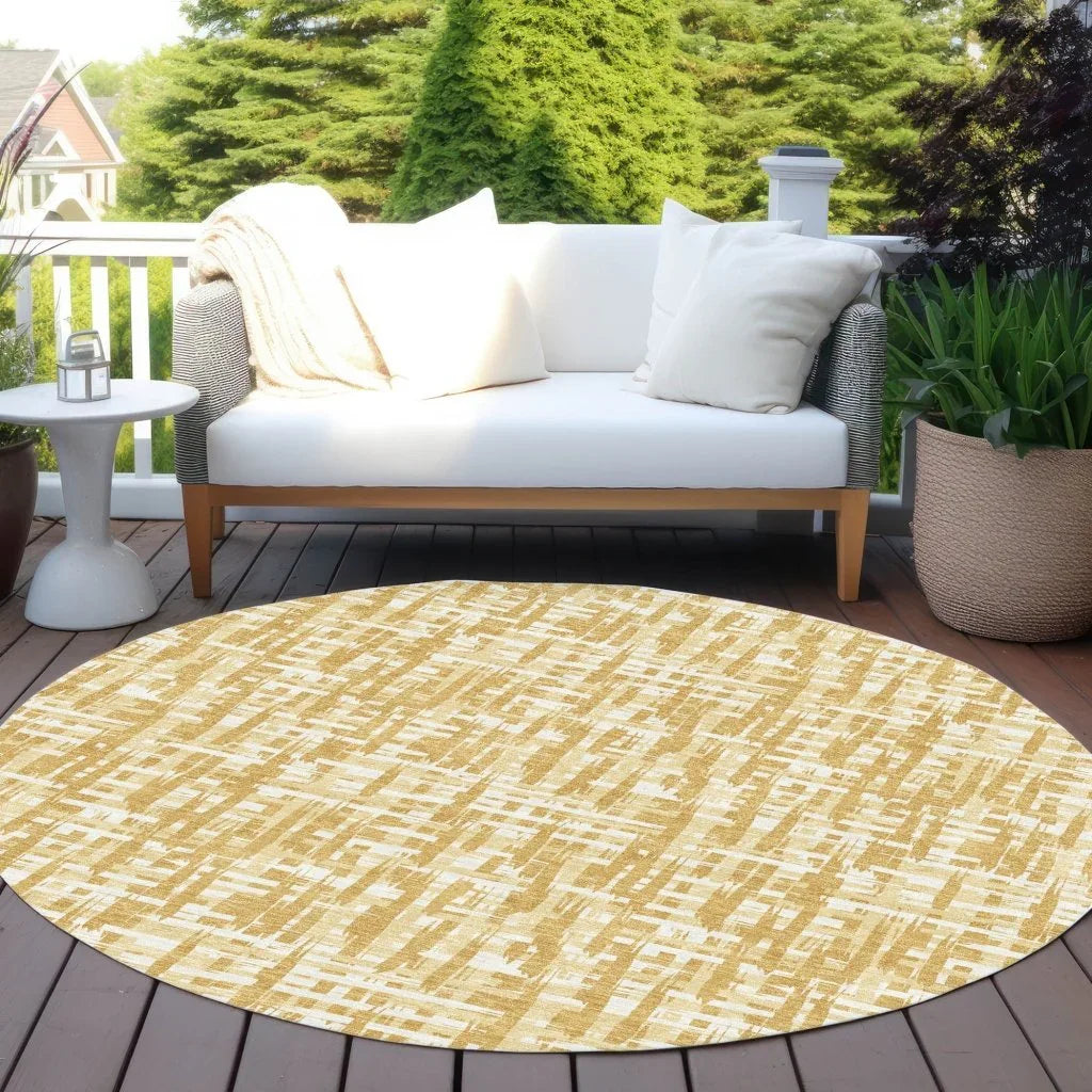 Ayani Gold Washable Indoor-Outdoor Rug-Outdoor Rugs-LOOMLAN Rugs-LOOMLAN