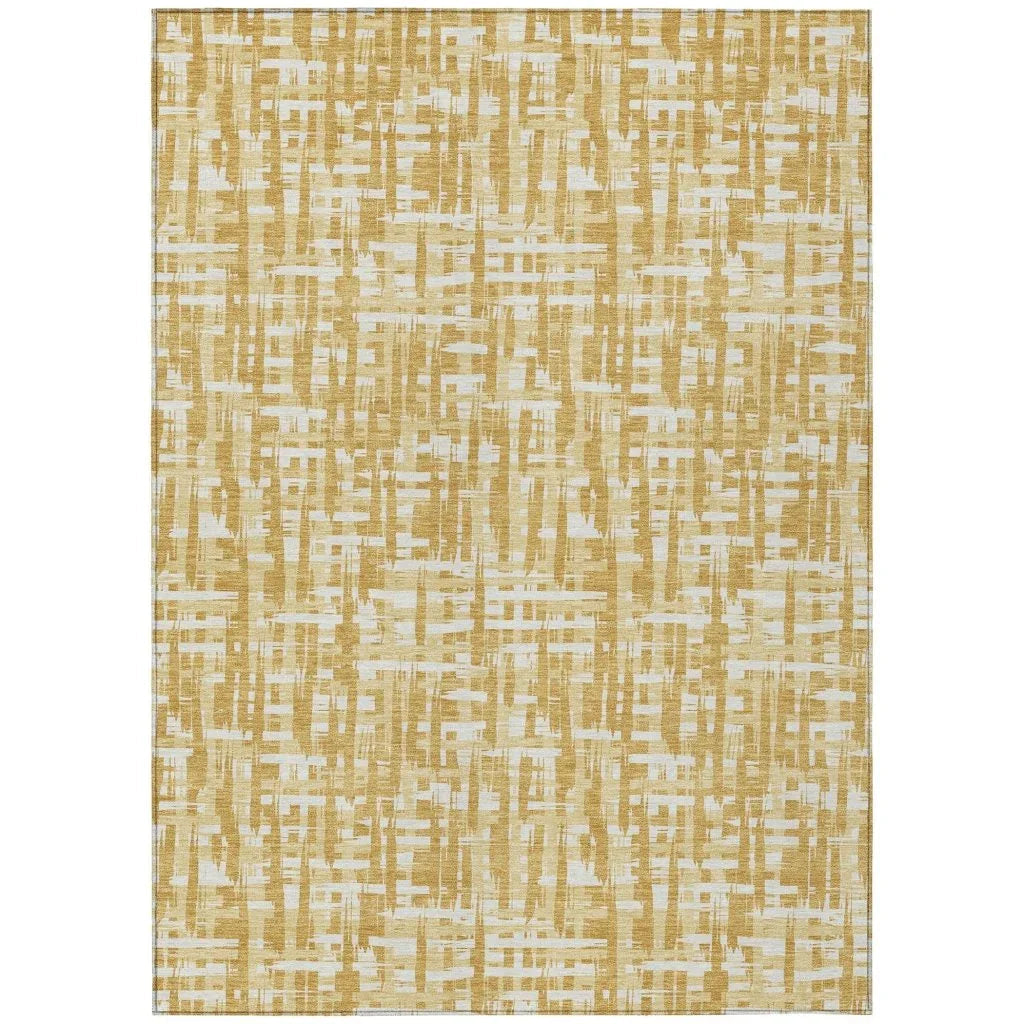Ayani Gold Washable Indoor-Outdoor Rug-Outdoor Rugs-LOOMLAN Rugs-2'6" x 3'10"-LOOMLAN
