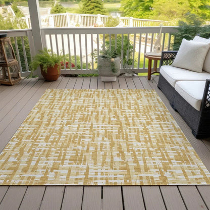 Ayani Gold Washable Indoor-Outdoor Rug-Outdoor Rugs-LOOMLAN Rugs-LOOMLAN