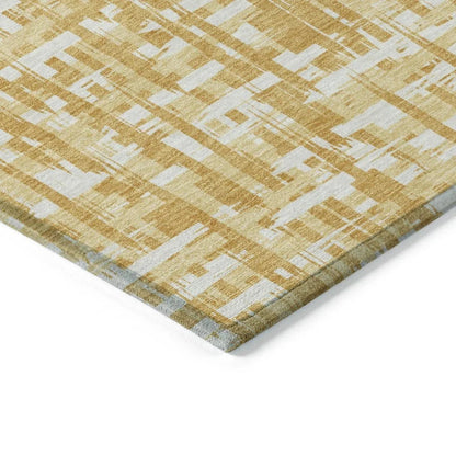 Ayani Gold Washable Indoor-Outdoor Rug-Outdoor Rugs-LOOMLAN Rugs-LOOMLAN