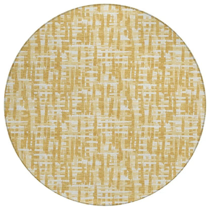 Ayani Gold Washable Indoor-Outdoor Rug-Outdoor Rugs-LOOMLAN Rugs-8' x 8'-LOOMLAN