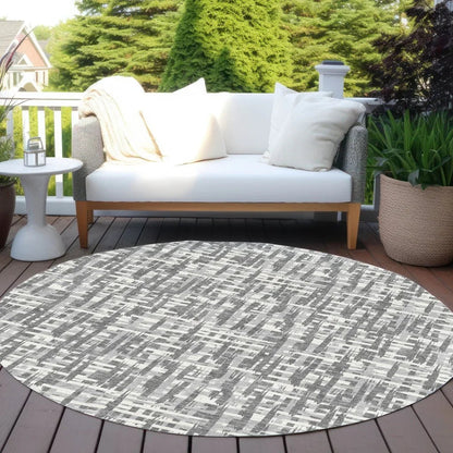 Ayani Gray Washable Indoor-Outdoor Rug-Outdoor Rugs-LOOMLAN Rugs-LOOMLAN