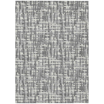 Ayani Gray Washable Indoor-Outdoor Rug-Outdoor Rugs-LOOMLAN Rugs-2'6" x 3'10"-LOOMLAN
