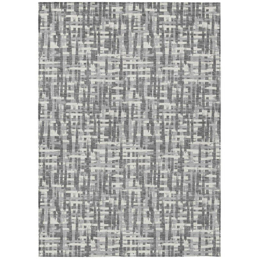 Ayani Gray Washable Indoor-Outdoor Rug-Outdoor Rugs-LOOMLAN Rugs-2'6" x 3'10"-LOOMLAN