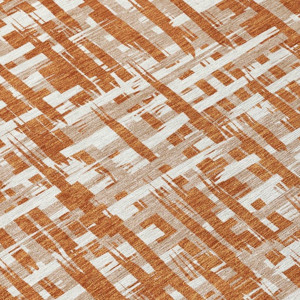 Ayani Orange Washable Indoor-Outdoor Rug-Outdoor Rugs-LOOMLAN Rugs-LOOMLAN
