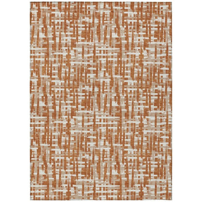 Ayani Orange Washable Indoor-Outdoor Rug-Outdoor Rugs-LOOMLAN Rugs-2'6" x 3'10"-LOOMLAN