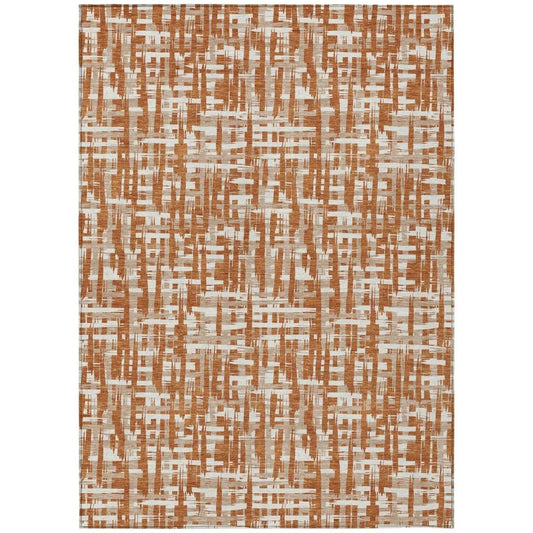 Ayani Orange Washable Indoor-Outdoor Rug-Outdoor Rugs-LOOMLAN Rugs-2'6" x 3'10"-LOOMLAN