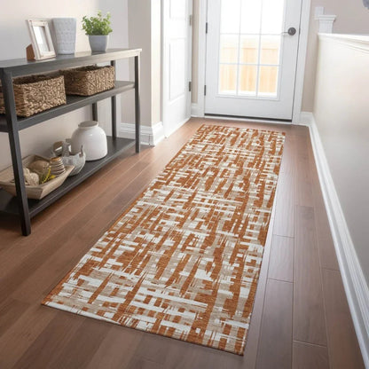 Ayani Orange Washable Indoor-Outdoor Rug-Outdoor Rugs-LOOMLAN Rugs-LOOMLAN
