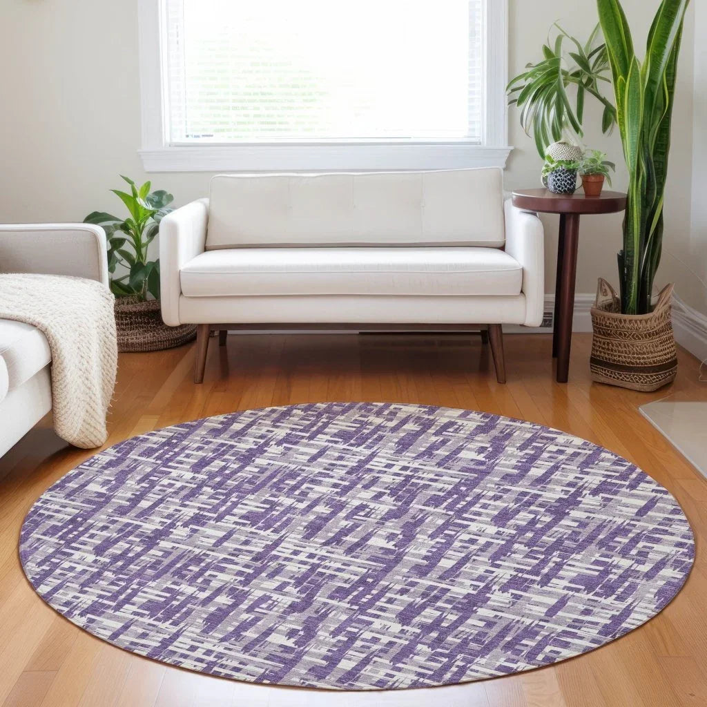 Ayani Purple Washable Indoor-Outdoor Rug-Outdoor Rugs-LOOMLAN Rugs-LOOMLAN