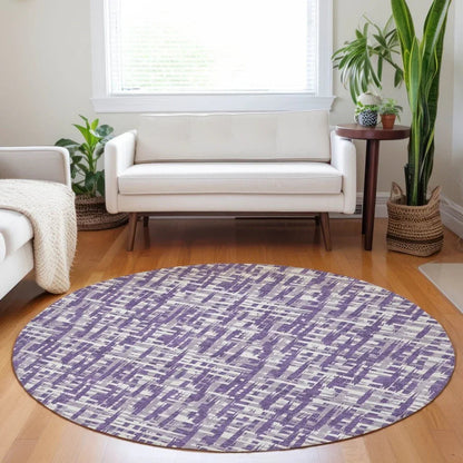 Ayani Purple Washable Indoor-Outdoor Rug-Outdoor Rugs-LOOMLAN Rugs-LOOMLAN