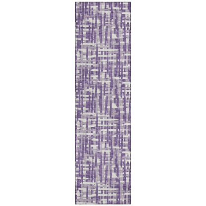 Ayani Purple Washable Indoor-Outdoor Rug-Outdoor Rugs-LOOMLAN Rugs-2'3" x 7'6"-LOOMLAN