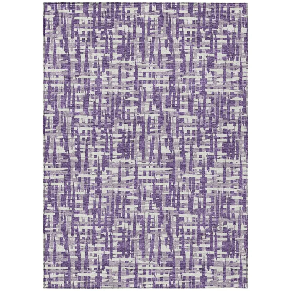 Ayani Purple Washable Indoor-Outdoor Rug-Outdoor Rugs-LOOMLAN Rugs-2'6" x 3'10"-LOOMLAN