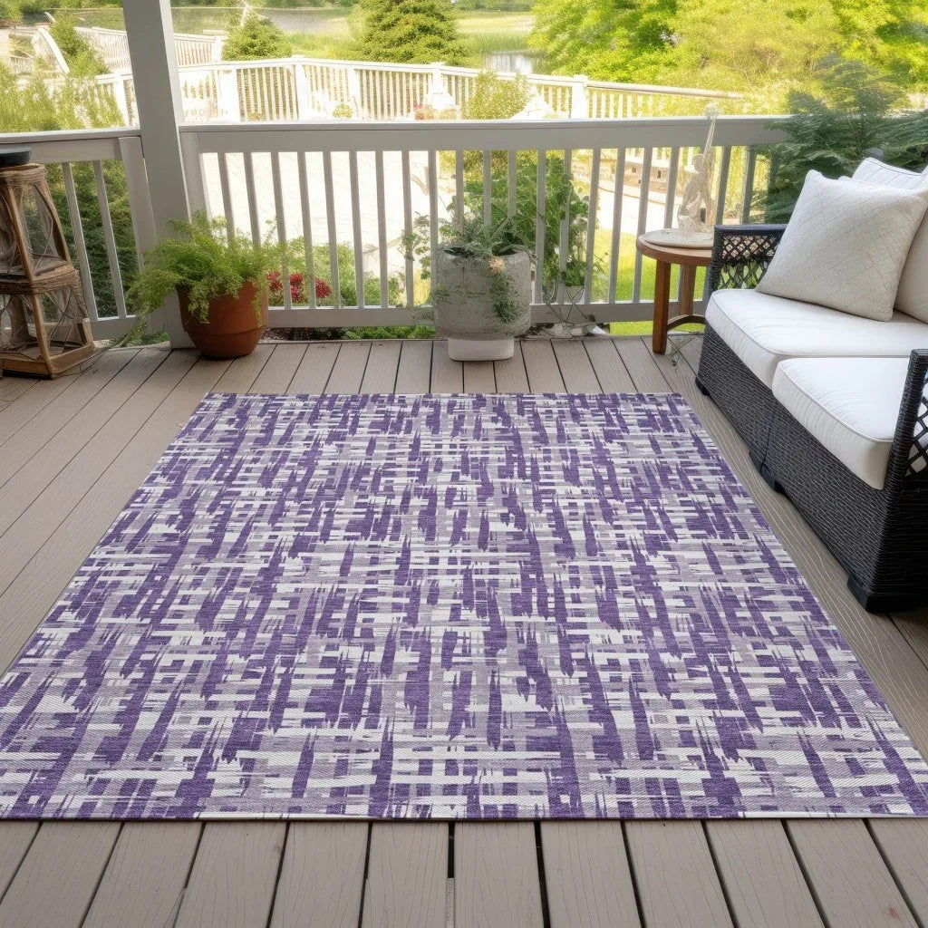 Ayani Purple Washable Indoor-Outdoor Rug-Outdoor Rugs-LOOMLAN Rugs-LOOMLAN