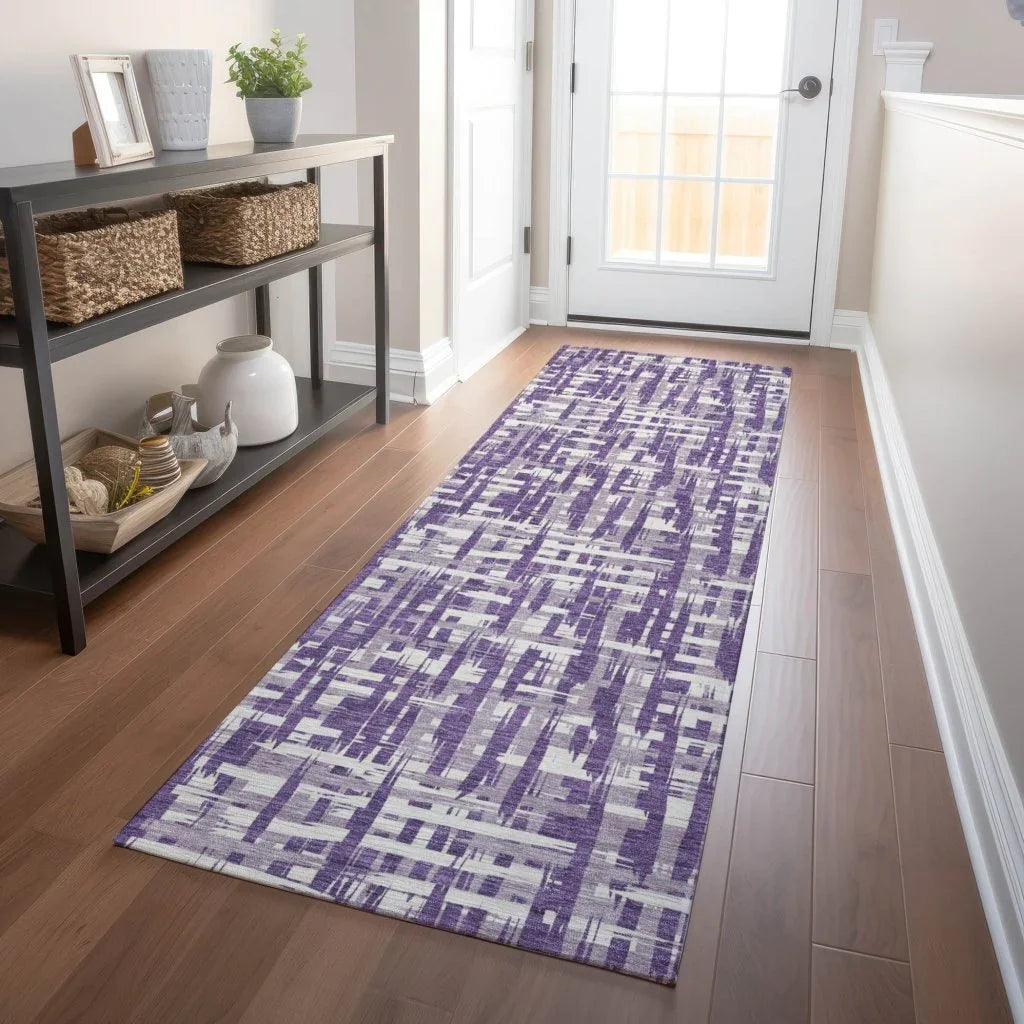 Ayani Purple Washable Indoor-Outdoor Rug-Outdoor Rugs-LOOMLAN Rugs-LOOMLAN