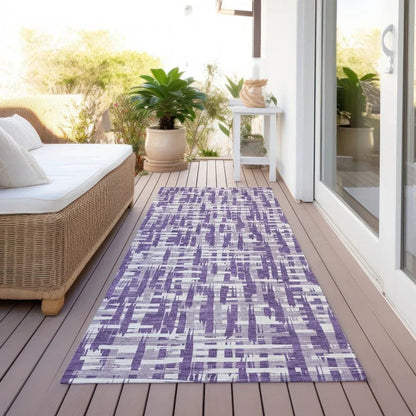 Ayani Purple Washable Indoor-Outdoor Rug-Outdoor Rugs-LOOMLAN Rugs-LOOMLAN