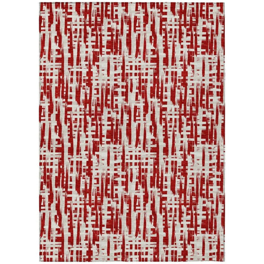 Ayani Red Washable Indoor-Outdoor Rug-Outdoor Rugs-LOOMLAN Rugs-2'6" x 3'10"-LOOMLAN
