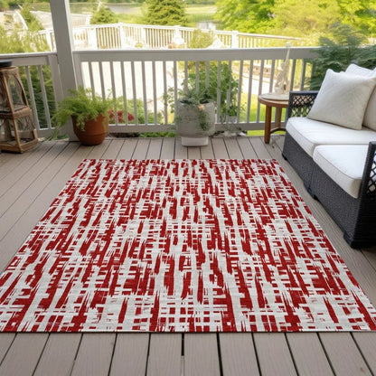 Ayani Red Washable Indoor-Outdoor Rug-Outdoor Rugs-LOOMLAN Rugs-LOOMLAN