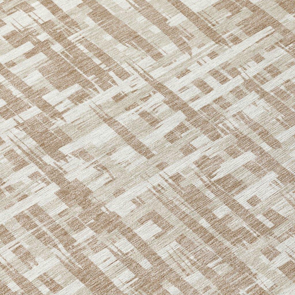 Ayani Tan Washable Indoor-Outdoor Rug-Outdoor Rugs-LOOMLAN Rugs-LOOMLAN
