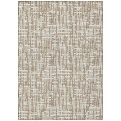 Ayani Tan Washable Indoor-Outdoor Rug-Outdoor Rugs-LOOMLAN Rugs-2'6" x 3'10"-LOOMLAN