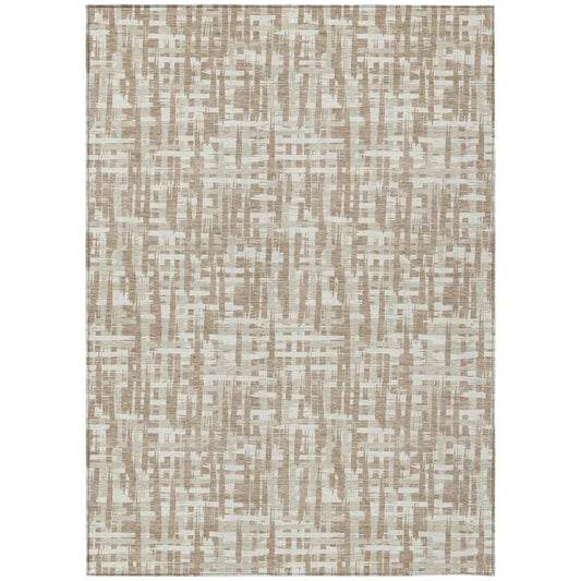 Ayani Tan Washable Indoor-Outdoor Rug-Outdoor Rugs-LOOMLAN Rugs-2'6" x 3'10"-LOOMLAN