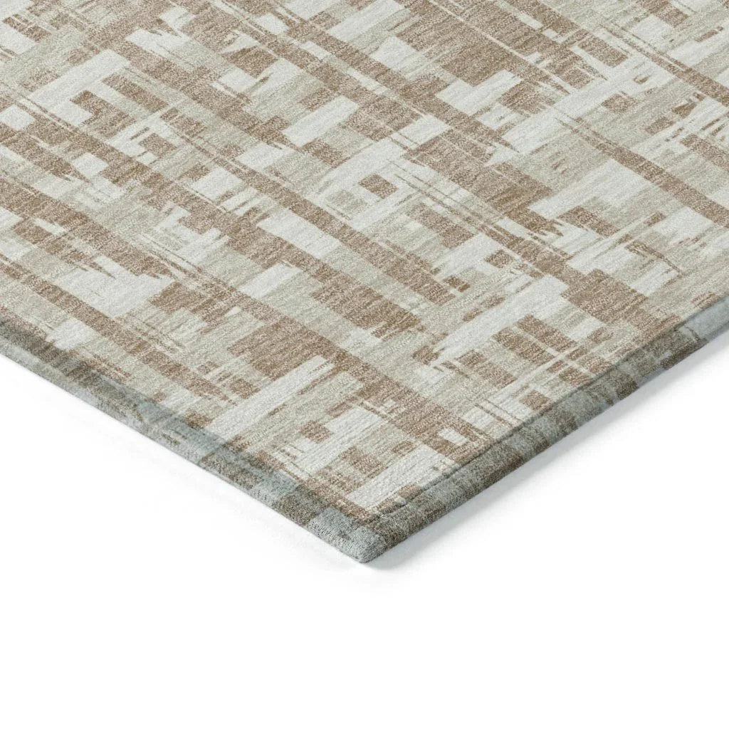 Ayani Tan Washable Indoor-Outdoor Rug-Outdoor Rugs-LOOMLAN Rugs-LOOMLAN