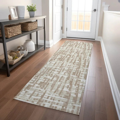 Ayani Tan Washable Indoor-Outdoor Rug-Outdoor Rugs-LOOMLAN Rugs-LOOMLAN