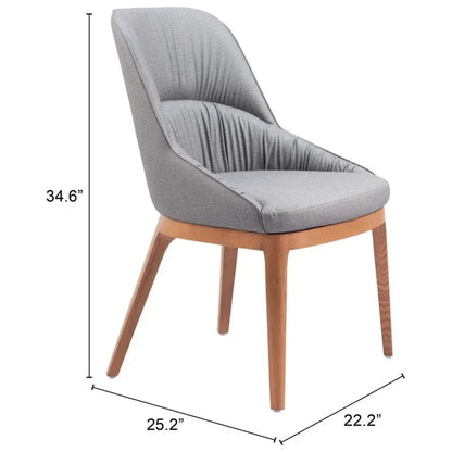 Ayr Fabric Armless Dining Chair 2PC - LOOMLAN - Zuo Modern - Dining Chairs