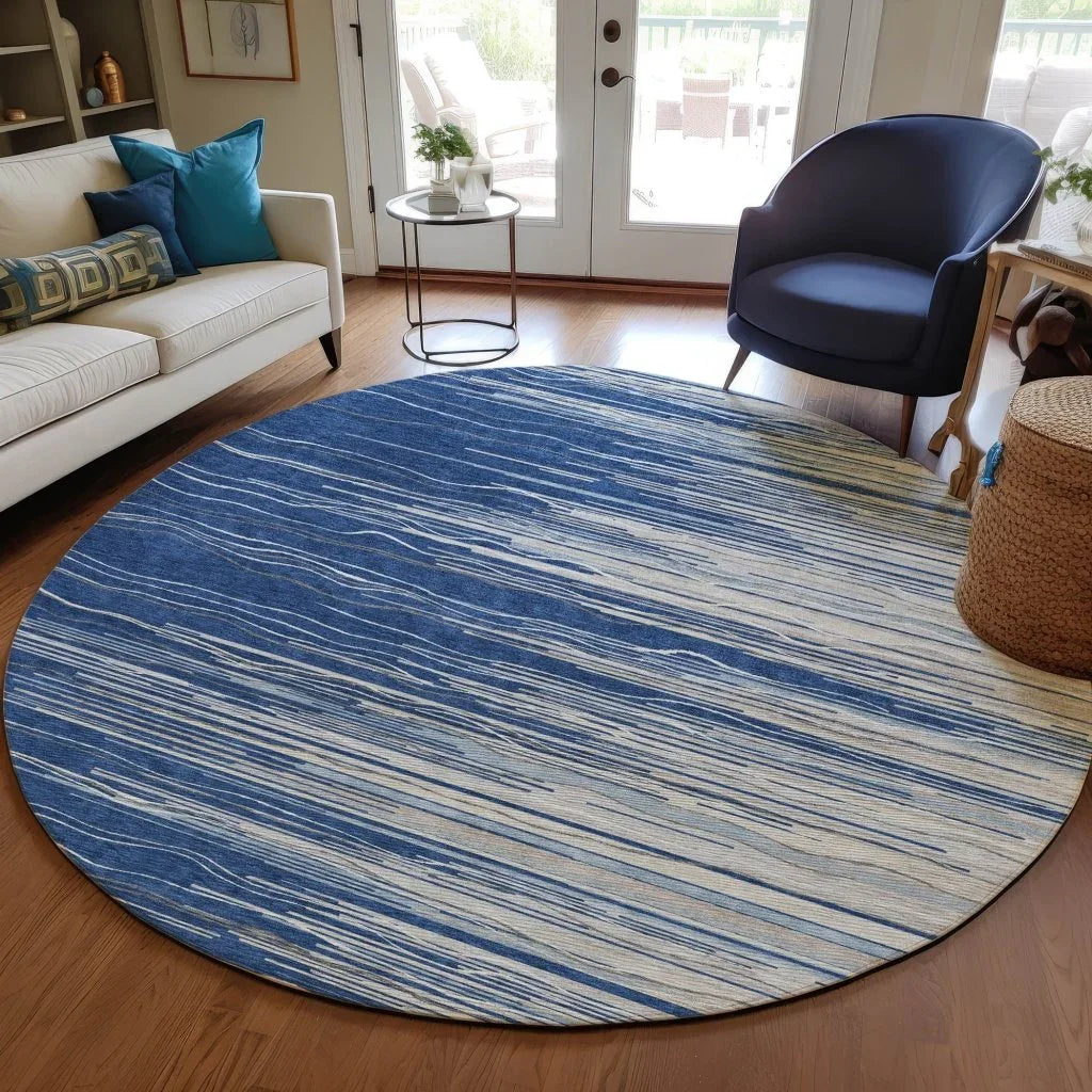 Ayra Blue Washable Indoor-Outdoor Rug-Outdoor Rugs-LOOMLAN Rugs-LOOMLAN