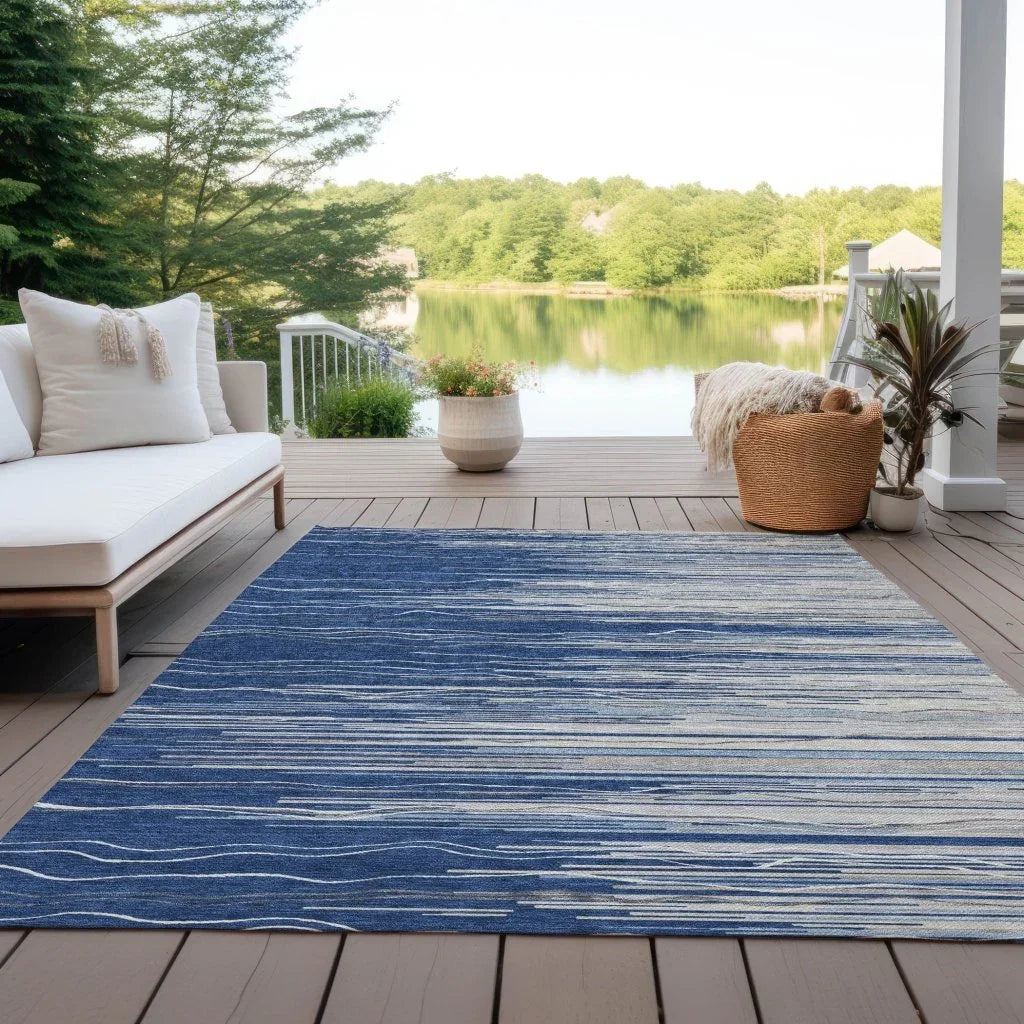 Ayra Blue Washable Indoor-Outdoor Rug-Outdoor Rugs-LOOMLAN Rugs-LOOMLAN
