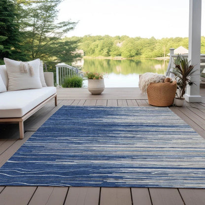 Ayra Blue Washable Indoor-Outdoor Rug-Outdoor Rugs-LOOMLAN Rugs-LOOMLAN