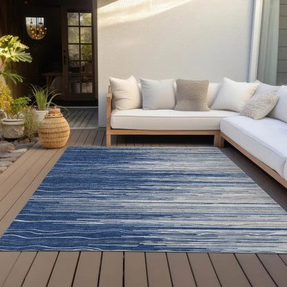 Ayra Blue Washable Indoor-Outdoor Rug-Outdoor Rugs-LOOMLAN Rugs-LOOMLAN