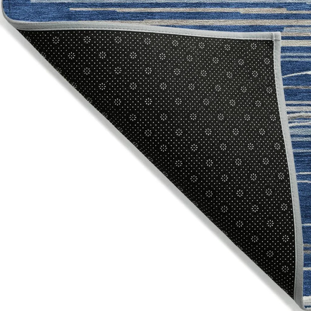 Ayra Blue Washable Indoor-Outdoor Rug-Outdoor Rugs-LOOMLAN Rugs-LOOMLAN