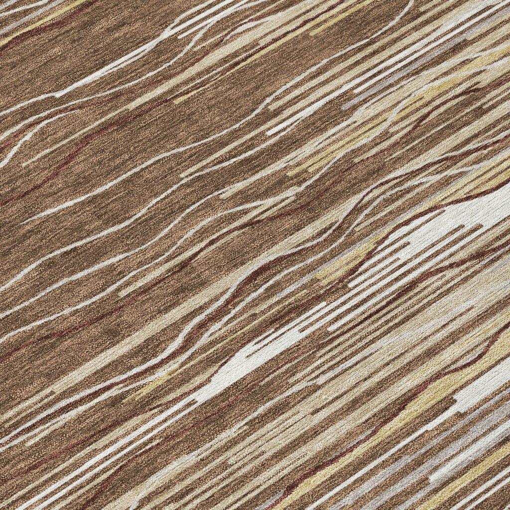 Ayra Brown Washable Indoor-Outdoor Rug-Outdoor Rugs-LOOMLAN Rugs-LOOMLAN