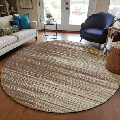 Ayra Brown Washable Indoor-Outdoor Rug-Outdoor Rugs-LOOMLAN Rugs-LOOMLAN
