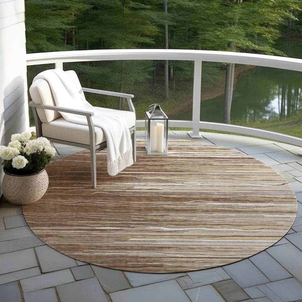 Ayra Brown Washable Indoor-Outdoor Rug-Outdoor Rugs-LOOMLAN Rugs-LOOMLAN