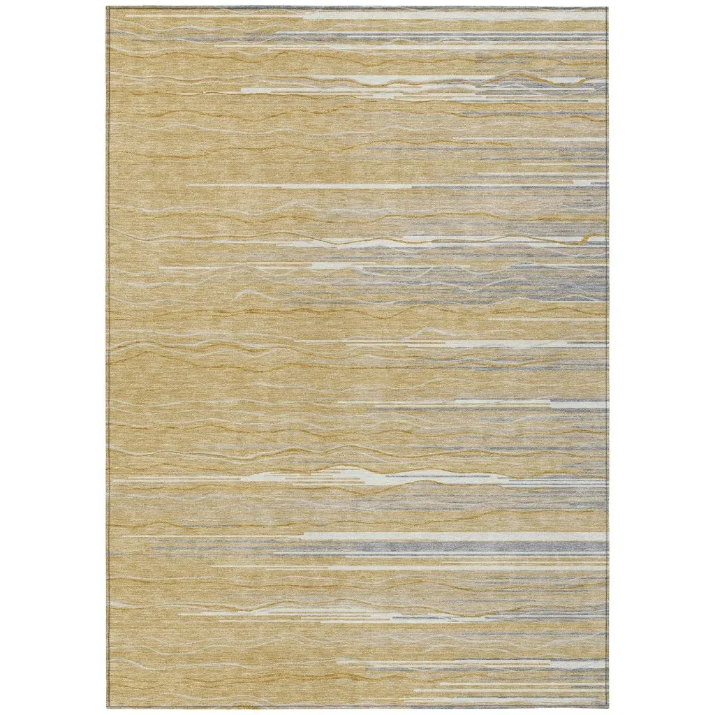 Ayra Gold Washable Indoor-Outdoor Rug-Outdoor Rugs-LOOMLAN Rugs-2'6" x 3'10"-LOOMLAN