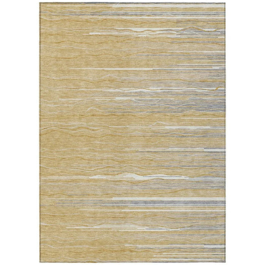 Ayra Gold Washable Indoor-Outdoor Rug-Outdoor Rugs-LOOMLAN Rugs-2'6" x 3'10"-LOOMLAN