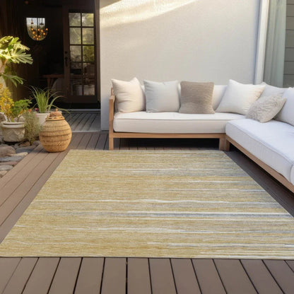 Ayra Gold Washable Indoor-Outdoor Rug-Outdoor Rugs-LOOMLAN Rugs-LOOMLAN