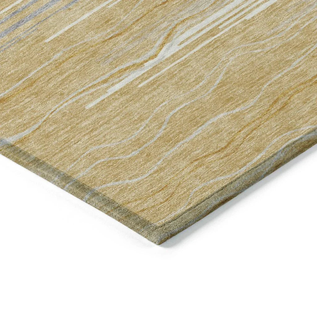 Ayra Gold Washable Indoor-Outdoor Rug-Outdoor Rugs-LOOMLAN Rugs-LOOMLAN