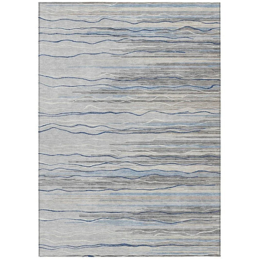 Ayra Gray Washable Indoor-Outdoor Rug-Outdoor Rugs-LOOMLAN Rugs-2'6" x 3'10"-LOOMLAN