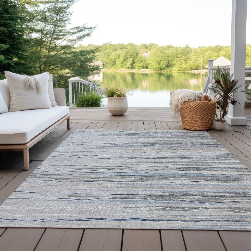 Ayra Gray Washable Indoor-Outdoor Rug-Outdoor Rugs-LOOMLAN Rugs-LOOMLAN
