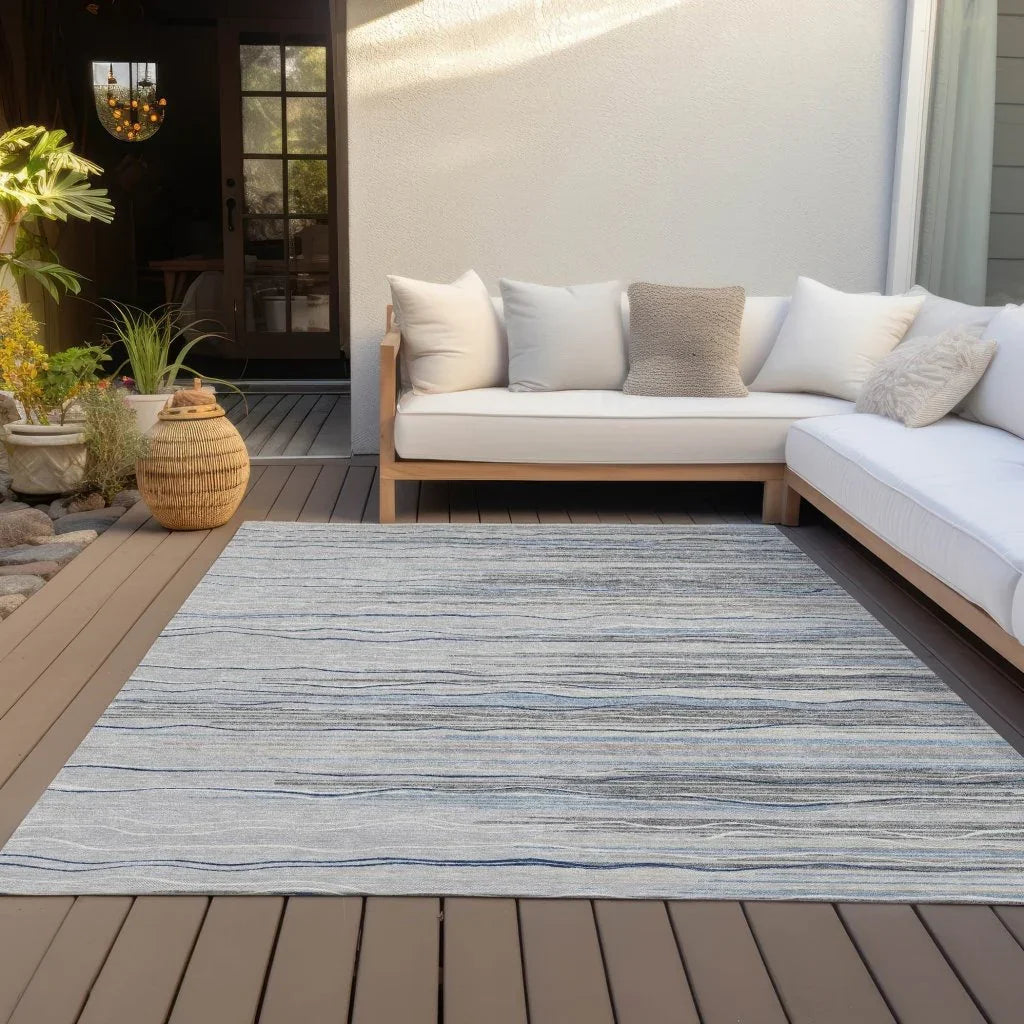 Ayra Gray Washable Indoor-Outdoor Rug-Outdoor Rugs-LOOMLAN Rugs-LOOMLAN