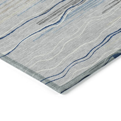 Ayra Gray Washable Indoor-Outdoor Rug-Outdoor Rugs-LOOMLAN Rugs-LOOMLAN