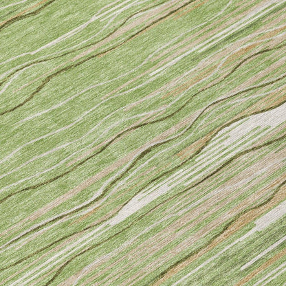 Ayra Green Washable Indoor-Outdoor Rug-Outdoor Rugs-LOOMLAN Rugs-LOOMLAN