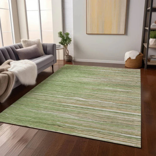 Ayra Green Washable Indoor-Outdoor Rug-Outdoor Rugs-LOOMLAN Rugs-LOOMLAN