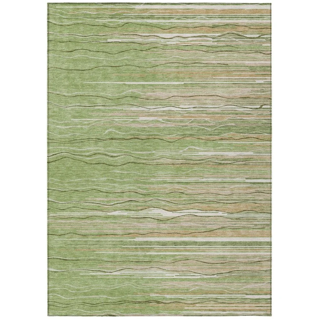 Ayra Green Washable Indoor-Outdoor Rug-Outdoor Rugs-LOOMLAN Rugs-2'6" x 3'10"-LOOMLAN
