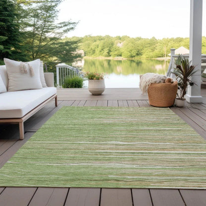 Ayra Green Washable Indoor-Outdoor Rug-Outdoor Rugs-LOOMLAN Rugs-LOOMLAN